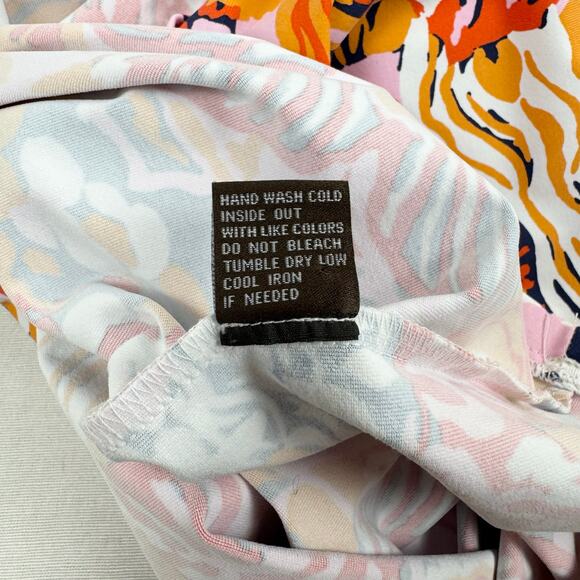 J McLaughlin Women's Catalina Knit Flora Sheath Dress XS Orange Pink - Picture 10 of 13